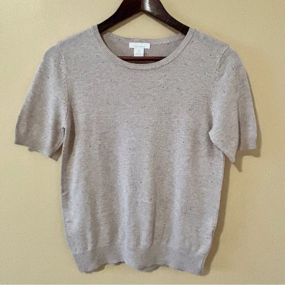 H&M| Basics Cream Confetti Cake Short Sleeve Sweater Sz S - Picture 1 of 6